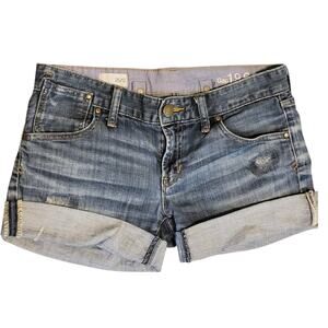 Gap 1969 Womens Deconstructed Low-Rise Cuffed Denim Shorts Tag Sz 25/0 EUC